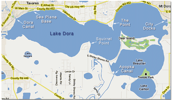 Harris Chain Lake Dora Map